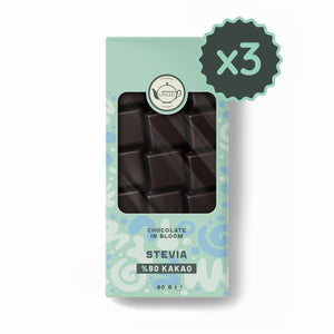 Stevia %80 Bitter Tablet Çikolata - 80 gr