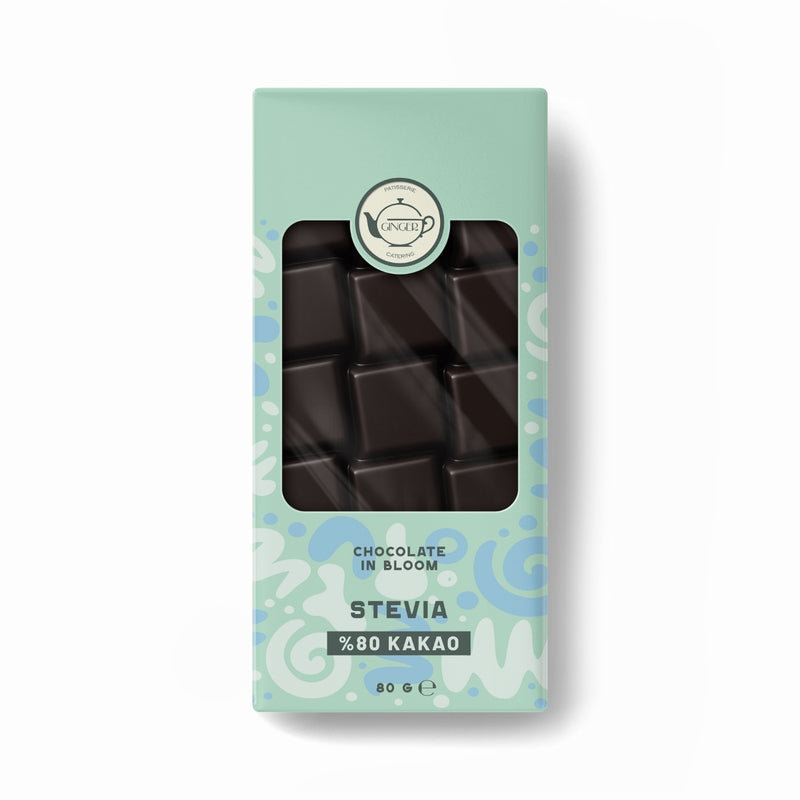 Stevia %80 Bitter Tablet Çikolata - 80 gr
